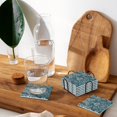 thumbnail image 4 of XMXY Drink Coasters with Holder for Coffee Table, Blue Zebra Leopard Print Absorbent Ceramic Cups Coaster Sets 6 Pack, 4 Inches Square, 4 of 9