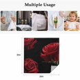 thumbnail image 4 of Red Rose Cloth Napkins, Vintage Abstract Garden Flower Floral Black Washable and Reusable Dinner Napkins Set of 4, Table Napkin for Kitchen Party Birthday Wedding Hotel Housewarming 20"x20", 4 of 8