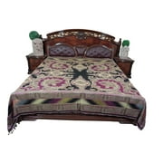 Mogul Moroccan Bedding Pashmina Exotic Patterns Wool Blanket Throw Bedroom Decor