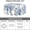 thumbnail image 4 of Blue Floral Tablecloth Round 60 x 60 Inch Chinoiserie Flowers Table Cloth Polyester Fabric Vintage Spring Summer Farmhouse Table Cover for Kitchen Party Dining Picnic Outdoor Decor, 4 of 7