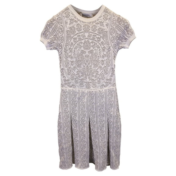 Pre-Owned Valentino Pleated Dress in White Cotton