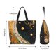 thumbnail image 5 of Fotbe Abstract Gold Floral Galaxy Bolsa Tote Estética de Lona con Estampado para Mujer - Bolsa Reutilizable de Hombro Casual para Vacaciones, Compras, Trabajo y Gimnasio, 5 of 8