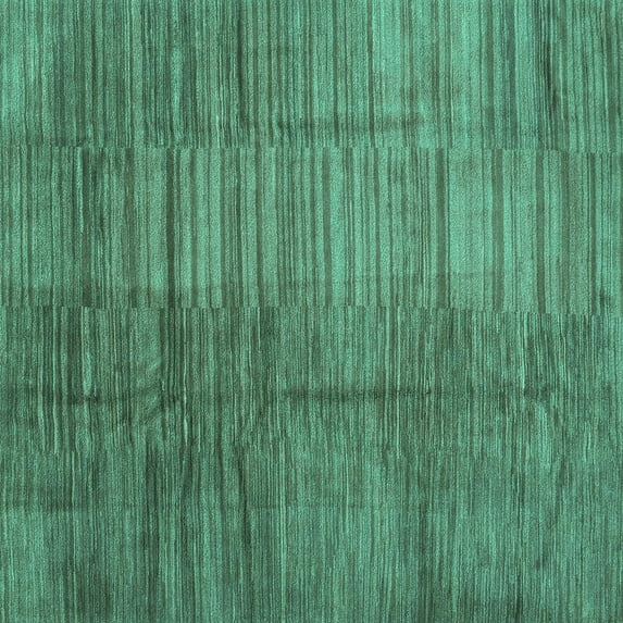 Ahgly Company Machine Washable Indoor Square Abstract Turquoise Blue Contemporary Area Rugs, 4' Square