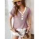 thumbnail image 5 of Blusa de Mujer con Botones y Corta Color Vino Tinto XXL, 5 of 8