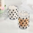 thumbnail image 2 of Yayeee 2 Pack Qtip Holder Bathroom Cotton Swab Canister with Lid Clear Dispenser Set, Black Cartoon Cat Paw, 2 of 6
