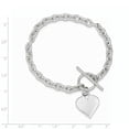 thumbnail image 2 of 925 Sterling Silver Heart Toggle Bracelet, 2 of 2