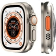 thumbnail image 3 of 2 Pack Apple Watch Ultra 49mm Tempered Glass Screen Protector with Titanium Alloy Case, Full Coverage Bubble Free Anti-Scratch Waterproof HD Film for iwatch Ultra, 3 of 5
