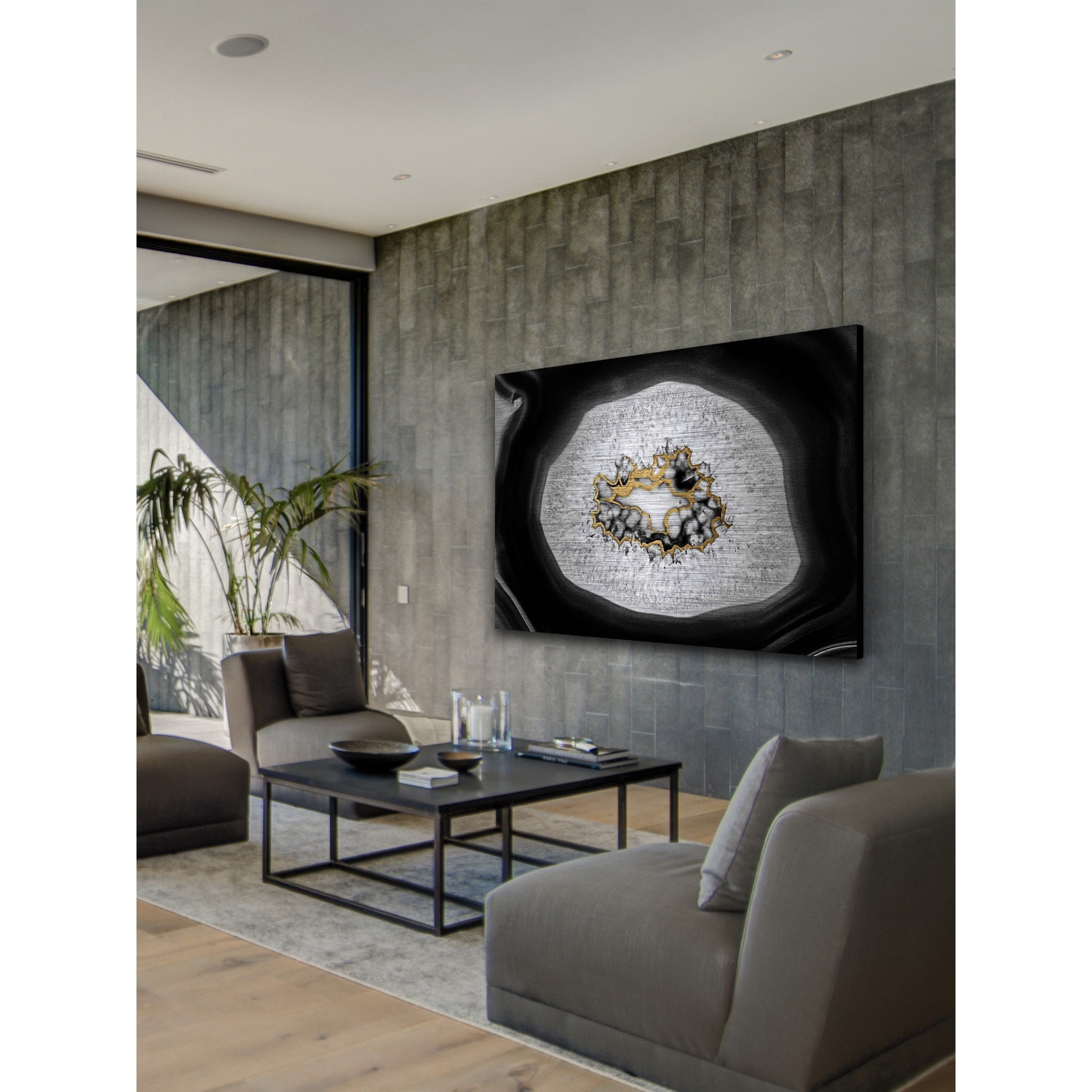"Bubbling Center" Painting Print on Brushed Aluminum