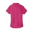 thumbnail image 6 of Port Authority Adult Female Women Plain Short Sleeves Shirt Pink Azalea Small, 6 of 6