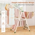 thumbnail image 6 of Costway Foldable Metal Laundry Drying Rack with Height Adjustable Wings, 16 Drying Rails Beige, 6 of 11