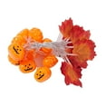 thumbnail image 2 of Guirnalda de Luces Led con Forma de Calabaza y Hojas de Arce para Decoración de Halloween y Acción de Gracias, 20 Led, 3 M (118 Pulgadas), Color Naranja, Abs | Funciona con Pilas - Uso Interior y Ext, 2 of 6