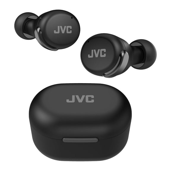 JVC Compact True Wireless Headphones with Active Noise Cancelling, Low-Latency Mode for Gaming and Movies, Bluetooth 5.2, Long Battery Life (up to 21 Hours) - HAA30TB (Black), Small