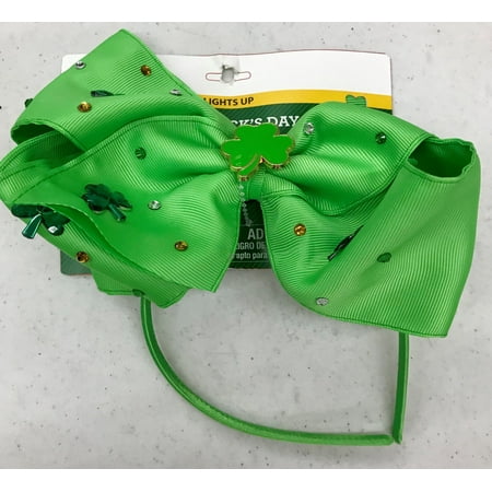Way To Celebrate St. Patrick's Day Light Up Bow Headband