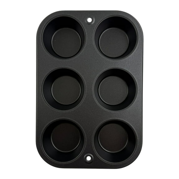 Mainstays 6-Cup Nonstick Steel Muffin Pan, 2.9" Cup, Gray, 1 Count