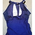 thumbnail image 3 of Eternatastic Women Two Piece Swimsuit High Neck Plunge Mesh Ruched tankini Bathing Suit L Navy Blue, 3 of 4
