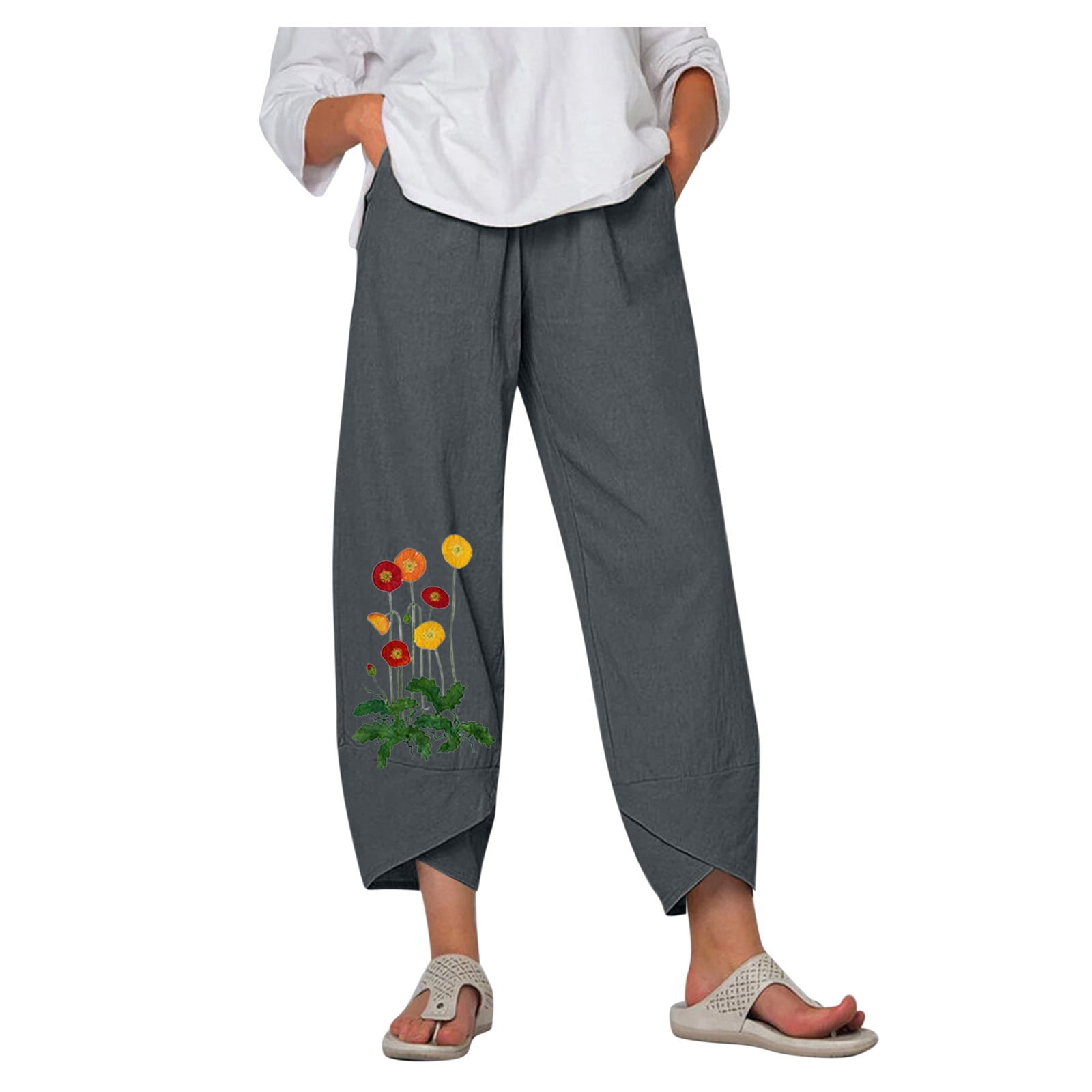 Bowake Women Casual Pockets Cotton 