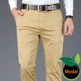 thumbnail image 4 of Pantalones casuales de negocios para hombre, de color 4, de tela modal, rectos, de alta calidad, de marca masculina, azul marino, gris claro, caqui y negro, 4 of 5