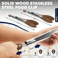 thumbnail image 5 of JEEXI Wood Kitchen Tongs Set – Stainless Steel with Acacia Wood Tips, 2-Pack (9” & 12”) – Heat Resistant up to 600°F, Non-Scratch, Locking BBQ & Cooking Tongs for Nonstick Cookware, 5 of 7