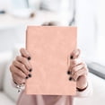 thumbnail image 4 of Vivcore Pink PU Leather Blank Notebook Journal for Women 112 Pages Sketchbook with Pen Holder Small Bullet Journal for Work Writing, 4 of 6