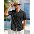 thumbnail image 4 of COOFANDY Mens Short Sleeve Shirts Button Down Tops Beach Spread Collar Summer Blouses, 4 of 6