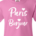 thumbnail image 4 of Inktastic Paris Bonjour with Hearts in White Text Youth T-Shirt, 4 of 5