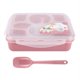 thumbnail image 1 of Contenedor portátil para frutas y alimentos con tazón y cuchara, lonchera bento rosa de 5 secciones para microondas, 1 of 8