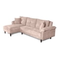 thumbnail image 4 of Sala Modular Sofá Cama Reversible De Velvet Palo De Rosa Beehive Memory Foam Modelo Aventus, 4 of 8