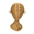 thumbnail image 2 of Cabeza de maniquí de ratán, cabeza de exhibición para sombreros y gorras, cabeza de entrenamiento, soporte para perchero con cabeza de peluca marrón, 2 of 9