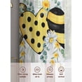 thumbnail image 6 of Bee Love Sheer Curtains 84 Inch Length 2 Panels Set, Daisy Eucalyptus Leaves Rustic Gray Plaid Voile Window Treatment Rod Pocket Curtains Sheers Drapes for Bedroom/Living Room/Kitchen 52"x84"x2, 6 of 7