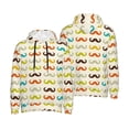 thumbnail image 6 of Bingfone Colorful Mustache Men's Drawstring Hoodie Long Sleeve Pocket Sweatshirts-XX-Large, 6 of 6