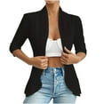 thumbnail image 2 of Fznquz Bolero Womens Sweaters Cardigan Black Open Front Lightweight Cardigan Shrug 3/4 Sleeve Sweater Jacket, 2 of 6