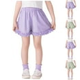 thumbnail image 4 of Odeerbi 5-15 Years Kids Girls Summer Ruffle Shorts Casual Comfortable Solid Color Elastic Waist Shorts, 4 of 4