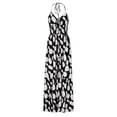 thumbnail image 3 of Cobkk Dresses for Women Women'S Sleeveless Pineapple Printed Bow Tie Strap V-Neck Long Dress Maxi Dresses for Women 2024 Wedding Guest Z-1344 Black Xl, 3 of 5