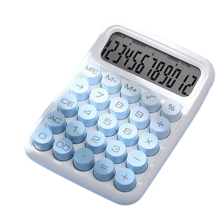 12-digit Widescreen Calculator Vintage Gradient Color Mechanical Calculator With Lcd Display For Home Office Cute 12 Digit