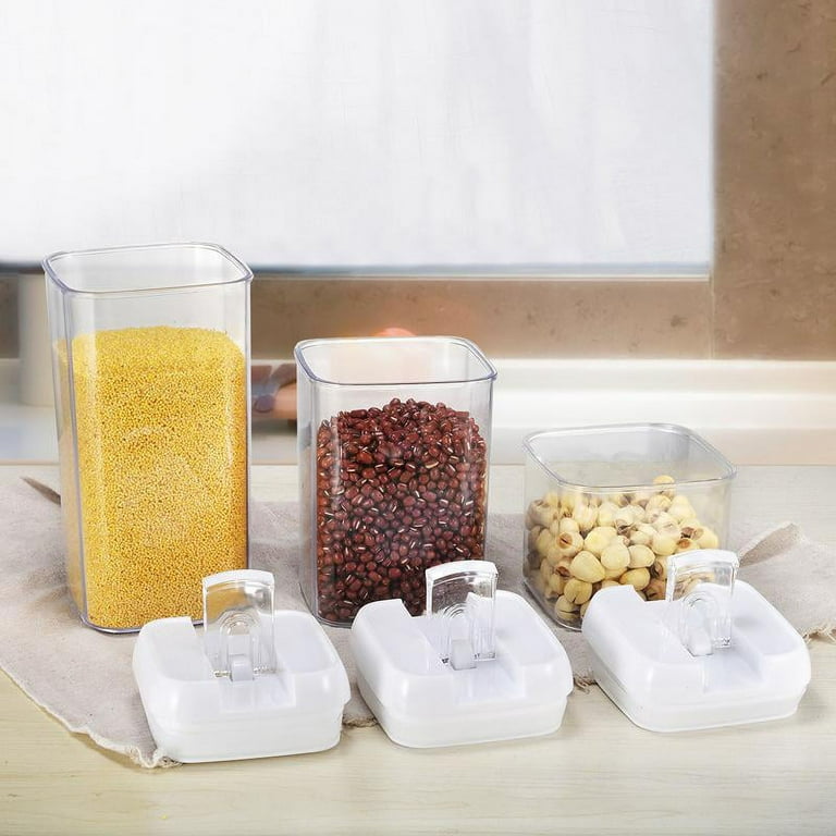 5Pcs Food Storage Containers with Lids Plastic Cereal Storage Containers  Set Dry Food Containers Kitchen Pantry Durable Seal Box with Labels &  Marker Cereal Dispenser for Kitchen Storage 