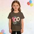 thumbnail image 2 of Coerni Boys Girls Happy 100 Days of School Prints Tee Kids 100th Day of School T-Shirt Top Casual Short Sleeve Outfits, 2 of 3