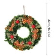 thumbnail image 3 of 16.5 Inch Artificial Christmas Wreath with Bow - Pine Garland Wreath with Red Berries for Front Door Window Holiday Decorations, 3 of 7