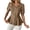Khaki, variant on Staron Women's Casual V-Neck Button Down Short Sleeve Blouse Solid Color Fashion Top for Spring Summer Vacation Travel, Khaki XXL