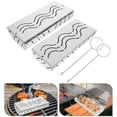 thumbnail image 1 of OULII 2Pcs Silver Smoke Tray Designed For Grill Enthusiasts Using Stainless Steel Material, 1 of 8