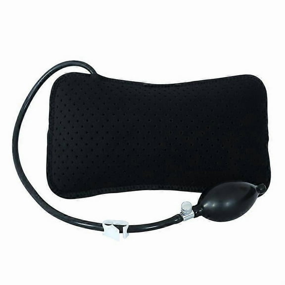 Inflatable Lumbar Pillow (Black), Portable and Washable Lumbar Support, Firm and Breathable Lumbar Pillow for Men and Women