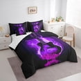 thumbnail image 3 of Homewish Music Guitar 7-Piece Twin Bedding Sets,Musical Instrument Bedding Comforter Set,Black Purple Sheet Sets For Girl Boy,Super Cozy Room Decor, 3 of 8