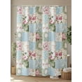 thumbnail image 4 of Shower Curtains Pink Floral Bath Curtain Farmhouse Blue Green Retro Waterproof Bathroom Shower Curtain Set with Hooks Decoration 72 x 72 Inches, 4 of 7