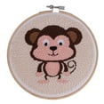 thumbnail image 1 of Abbracc Punch Embrodiery with Basic Tools for Beginners Kids - Cute Monkey Pattern, 1 of 9
