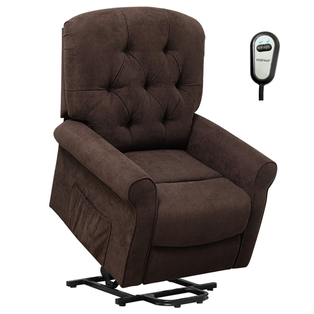 Finihen Recliner Chair, Recliner Chair Sofa for Elderly with Side Pocket and Remote Control, for Living Room, Bedroom, Brown Finihen Recliner Chair, Recliner Chair Sofa for Elderly with Side Pocket and Remote Control, for Living Room, Bedroom, Brown
