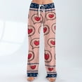 thumbnail image 6 of Women's Drawstring Valentine's Day Printed Casual Pants, Elastic Waist Lounge Pants for Women, Holiday Themed Sleepwear Pajama Pants, Comfortable Fit,Multicolor,S, 6 of 7