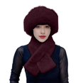 thumbnail image 2 of Women's Scarf Hat And Gloves Set 2 Pcs/Set Women Winter Hat Scarf Set Fuzzy Plush Thickened Windproof Heat Retention Neck Wrap Solid Color Dome, 2 of 4