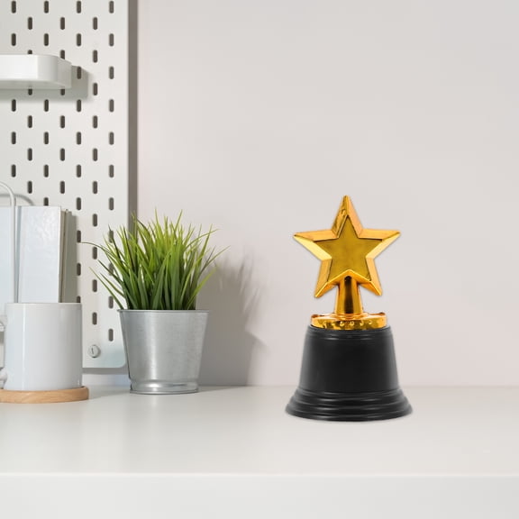 SEWCHICS 6-Piece Award Trophies with Black Plastic Base for Prize Giving and Recognition