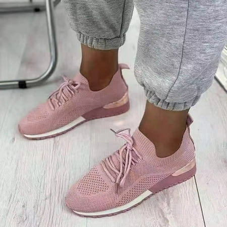 

Women New Style Mesh Sports Shoes With Bandage Flying Woven Sports Shoes
