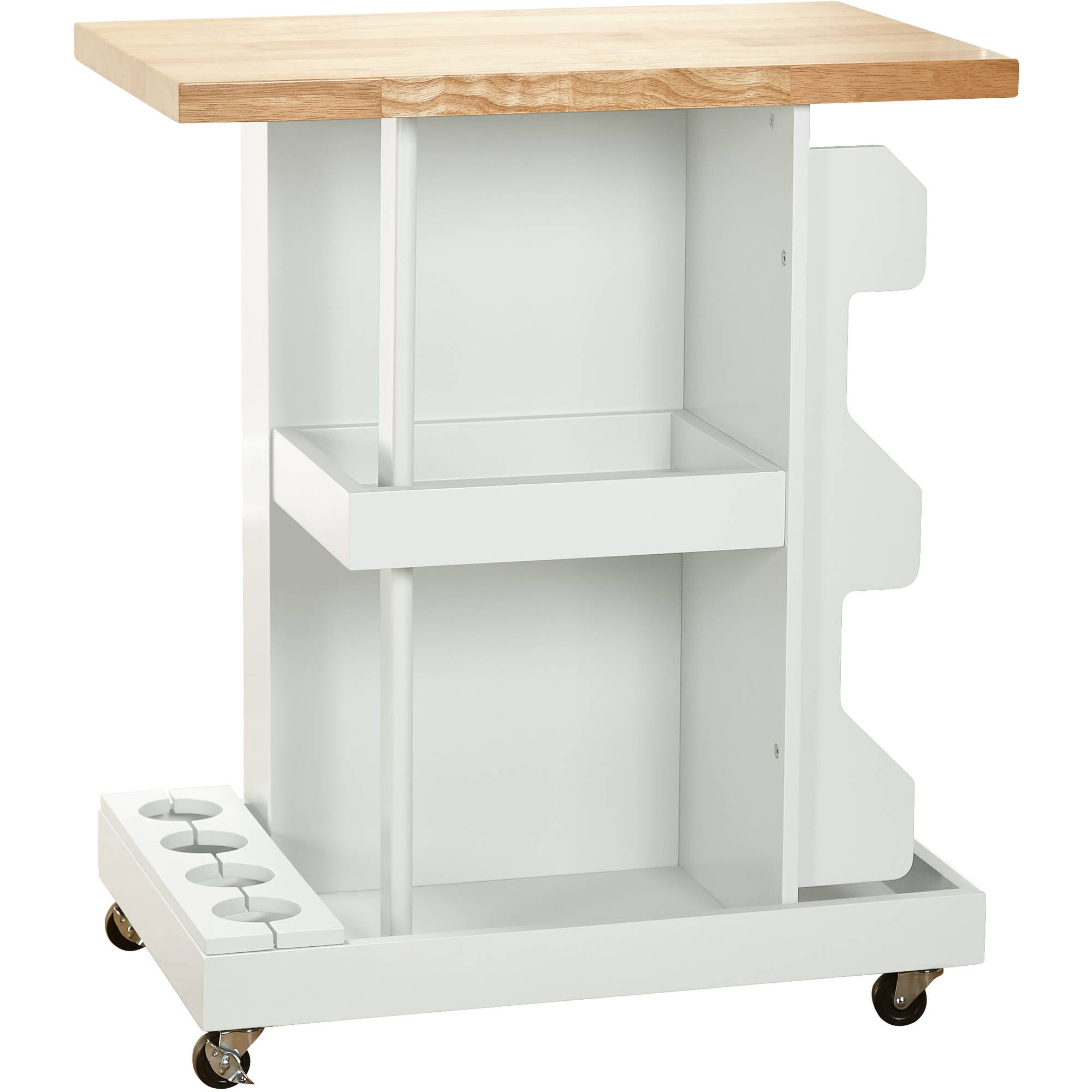 TMS Hampton Rubberwood Kitchen Cart, White