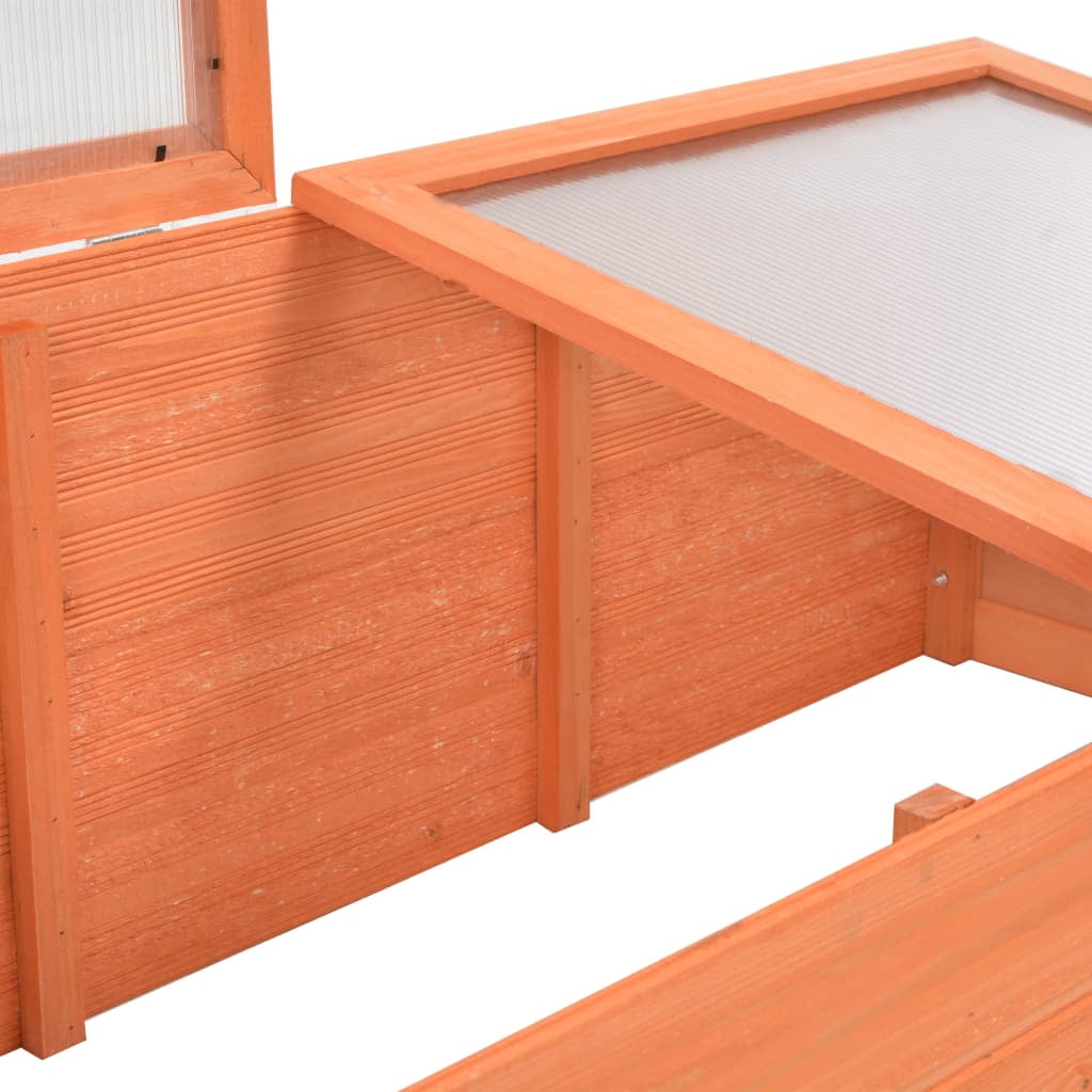 vidaXL Greenhouse Natural wood Wood and PC board 39.4 x 19.7 x 13.4 in